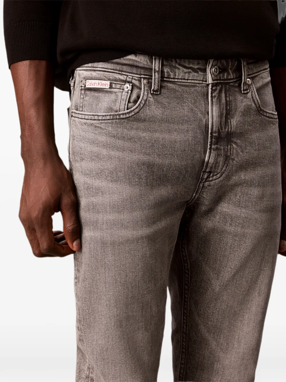 Calvin Klein Skinny jeans met logopatch Grijs