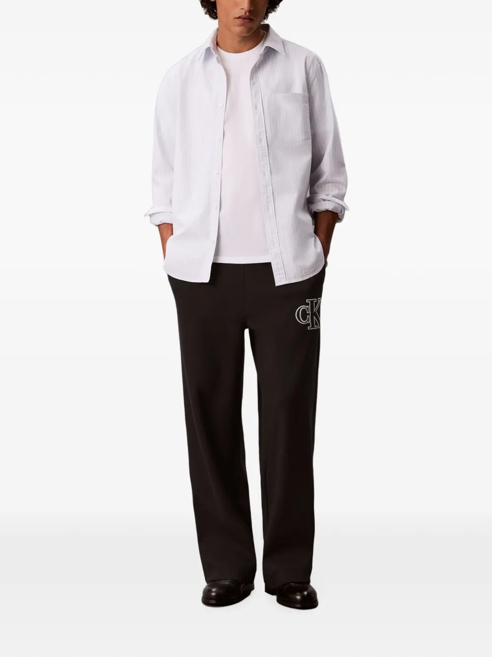 Calvin Klein Trainingsbroek met geborduurd logo Zwart