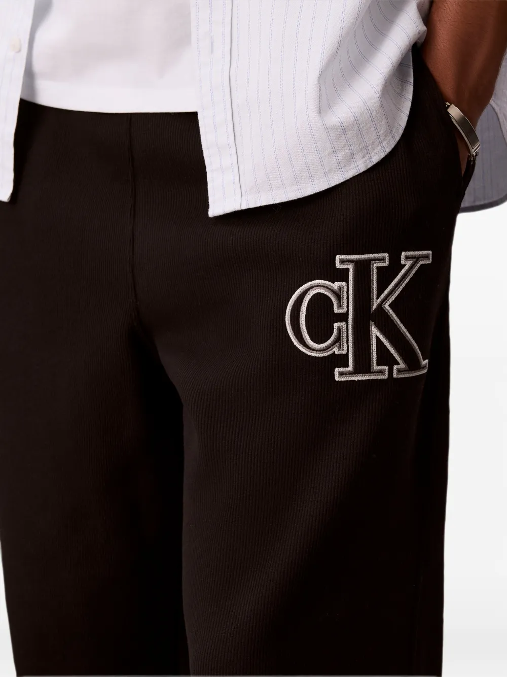 Calvin Klein Trainingsbroek met geborduurd logo Zwart