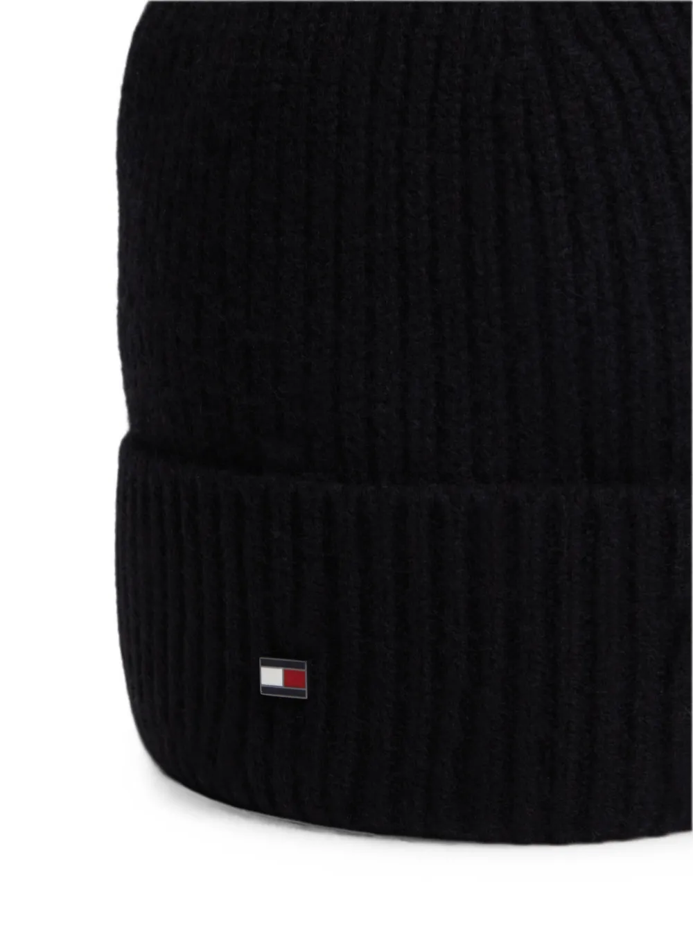 Tommy Hilfiger Ribgebreide muts Zwart