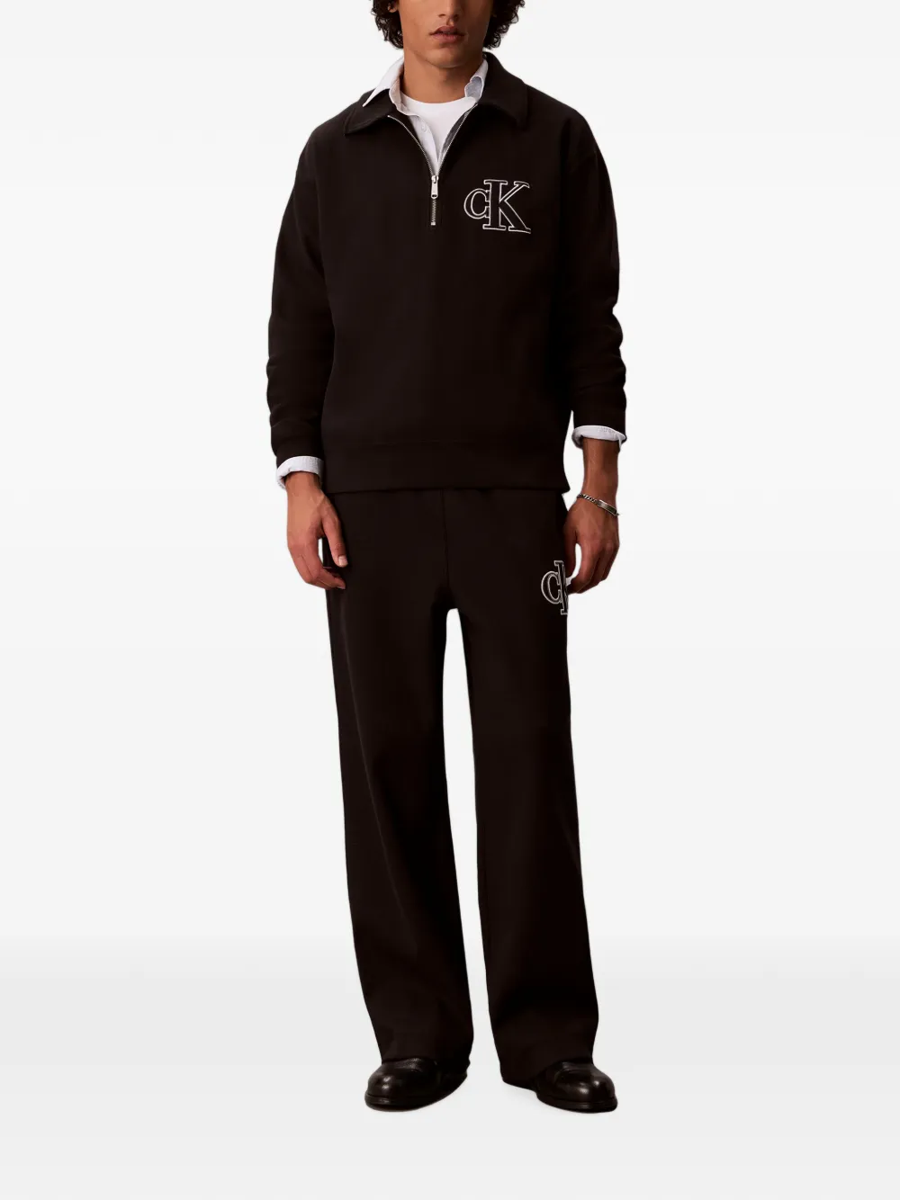 Calvin Klein Sweater met geborduurd logo Zwart
