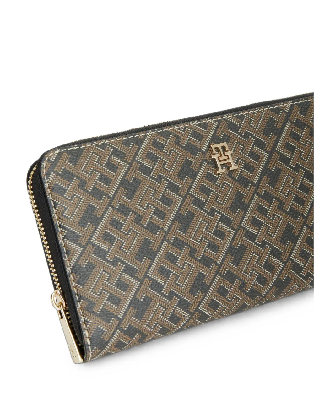 Tommy Hilfiger Portemonnee met monogramprint en TH-plakkaat Zwart