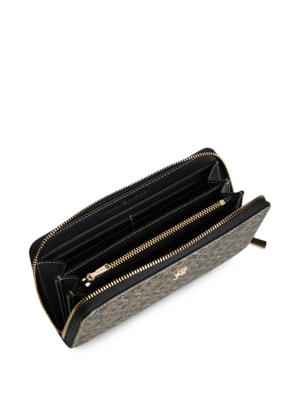 Tommy Hilfiger Portemonnee met monogramprint en TH-plakkaat Zwart