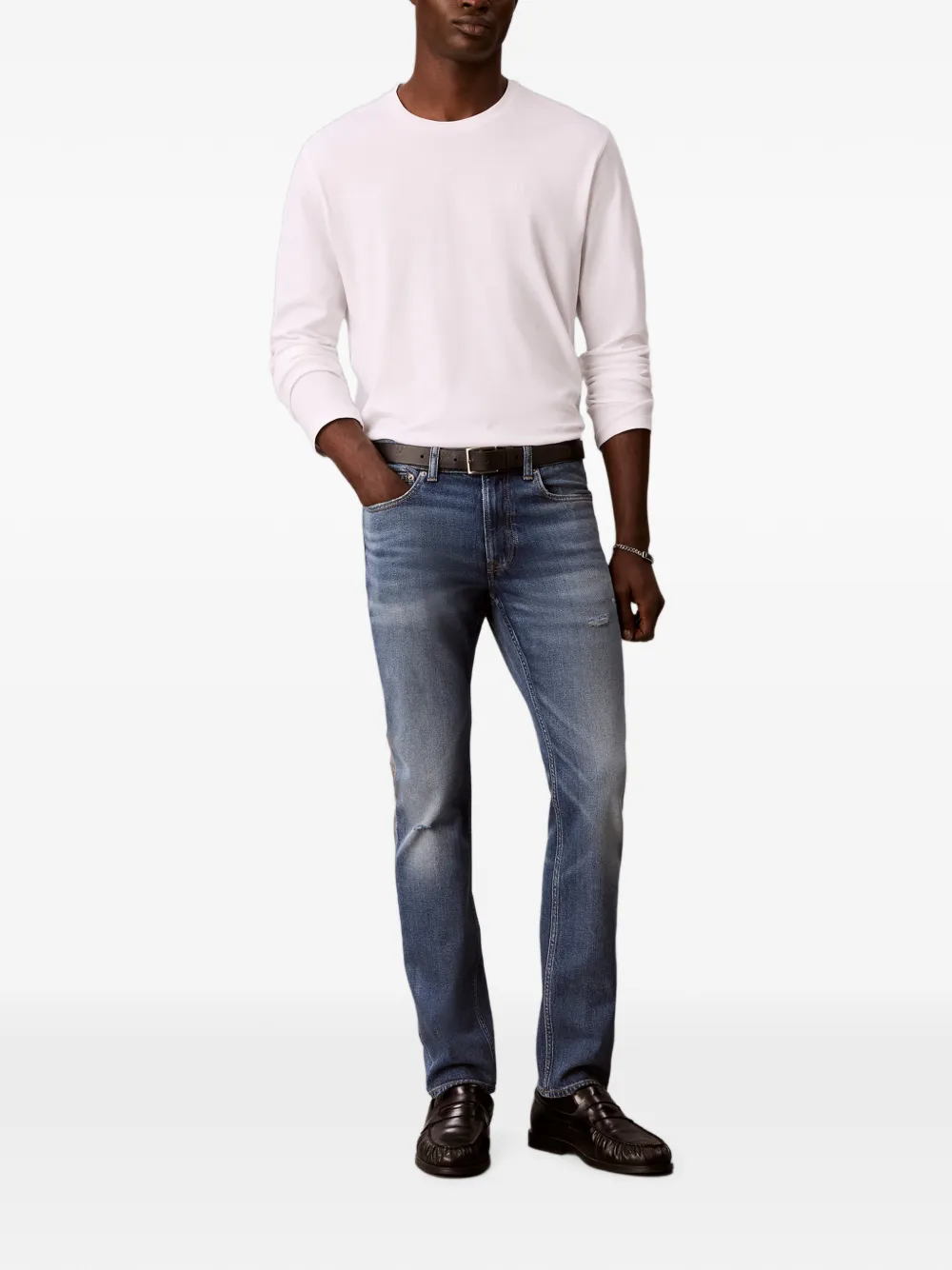 Calvin Klein Gerafelde jeans Blauw