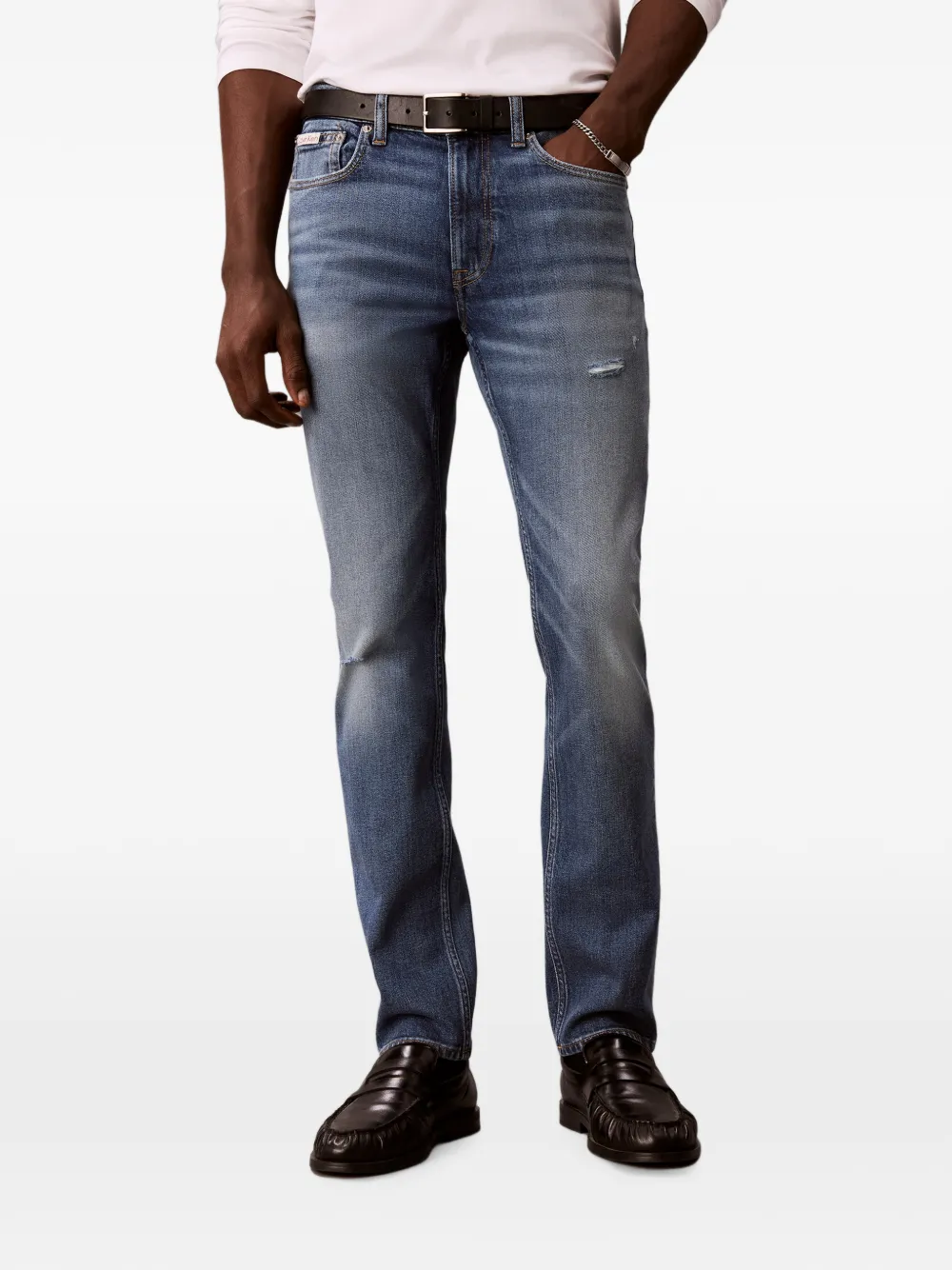 Calvin Klein Gerafelde jeans Blauw