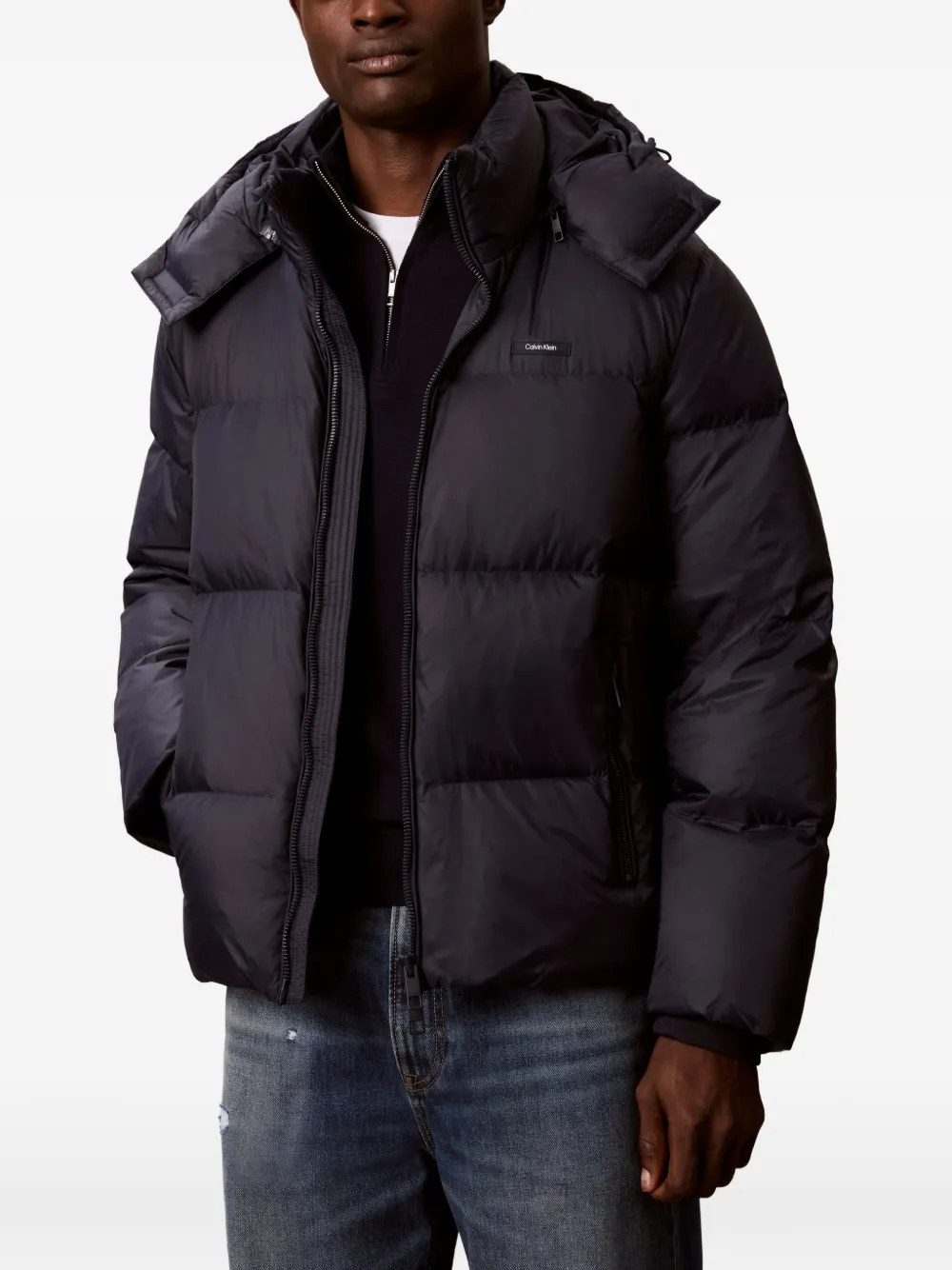 Calvin Klein Gewatteerd jack met capuchon Blauw
