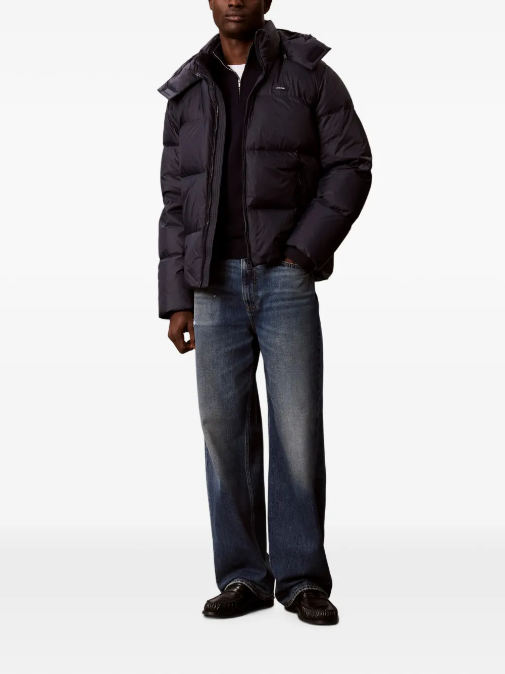 Calvin Klein Gewatteerd jack met capuchon Blauw