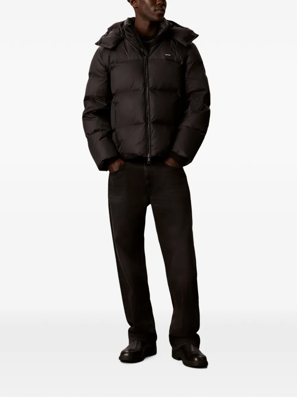 Calvin Klein Gewatteerd jack met capuchon Zwart