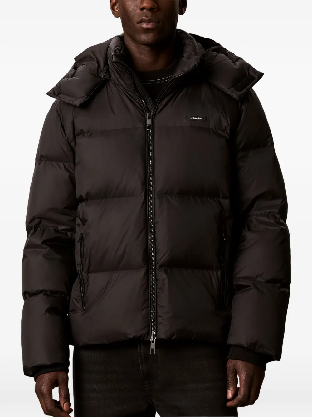 Calvin Klein Gewatteerd jack met capuchon Zwart