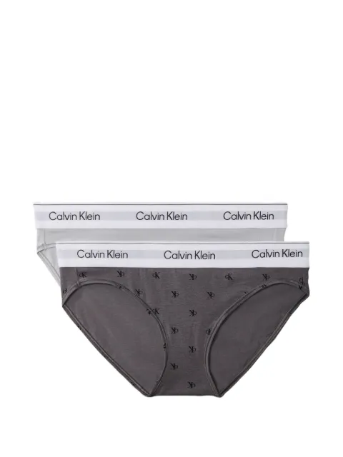 Calvin Klein logo-waistband monogram-print briefs (pack of two)