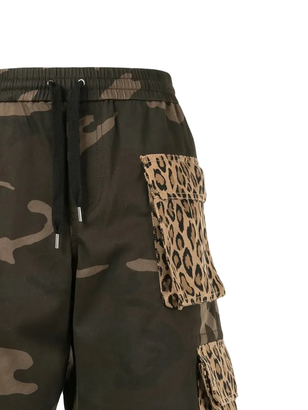 Ports V Shorts met luipaardprint en camouflageprint Groen