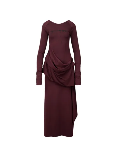 NACHE draped long-sleeve maxi dress