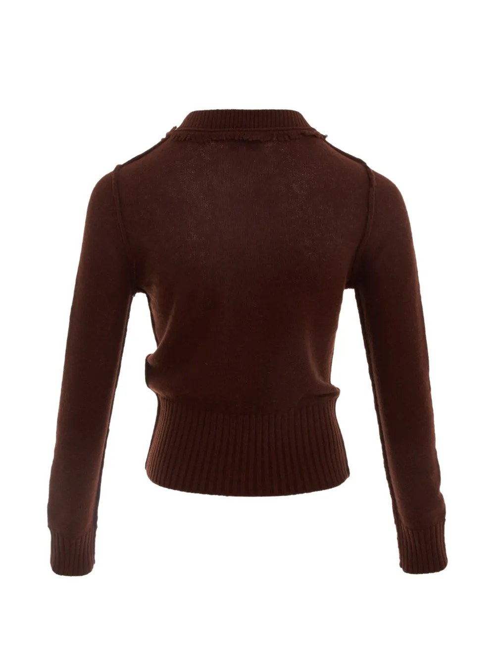 Shushu/Tong Raw-edge Sweetheart Sweater in Brown, view 2