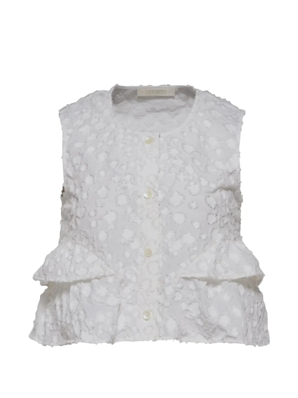 Club21 fil-coupé ruffled shirt - Weiß