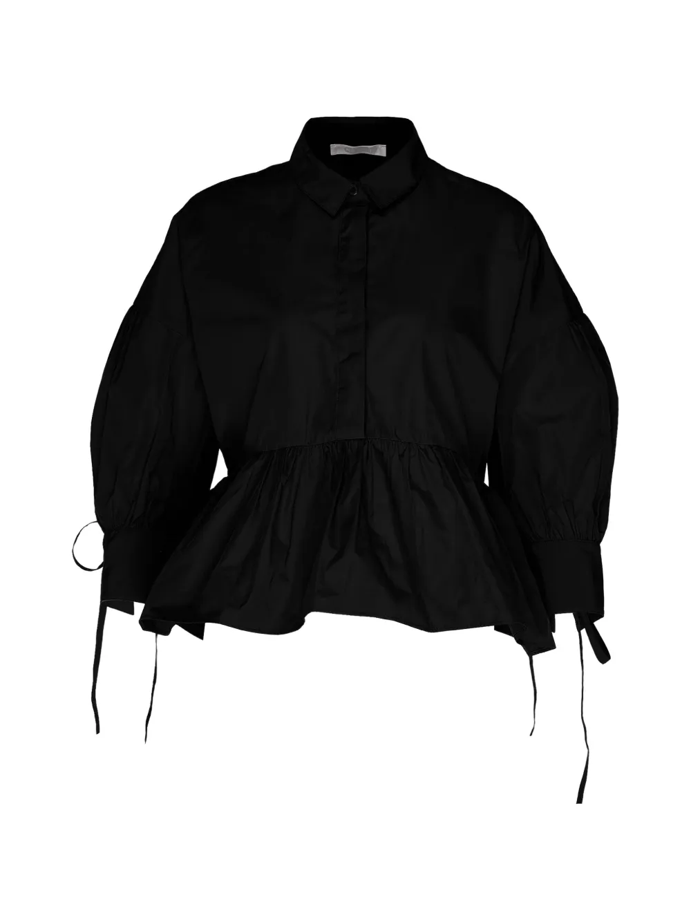 Club21 ruffled oversized blouse - Nero