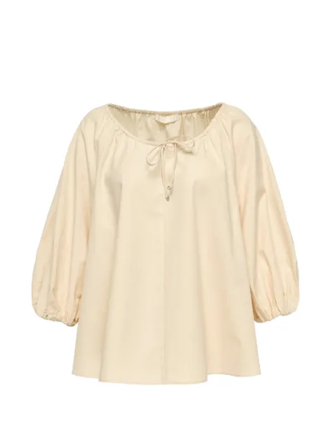 Club21 tumbled-finish flared blouse