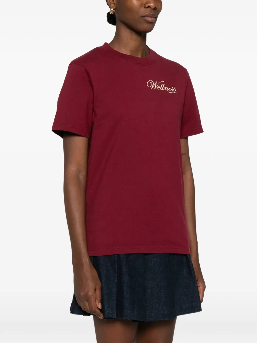 Sporty & Rich T-shirt met logoprint Rood