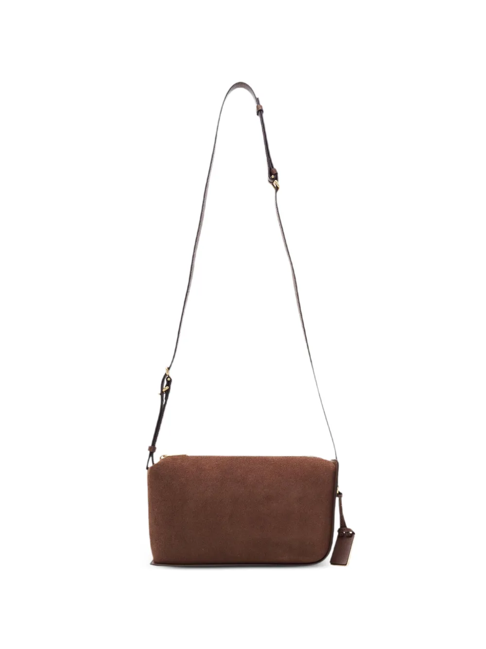 JOY GRYSON Crescent suede shoulder bag - Marrone