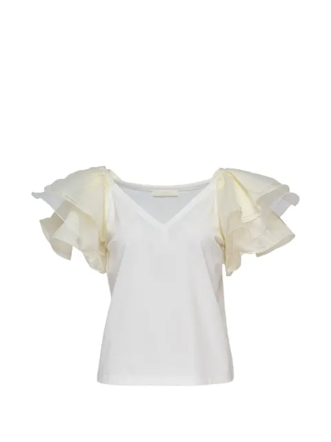Club21 ruffled satin-finish T-shirt