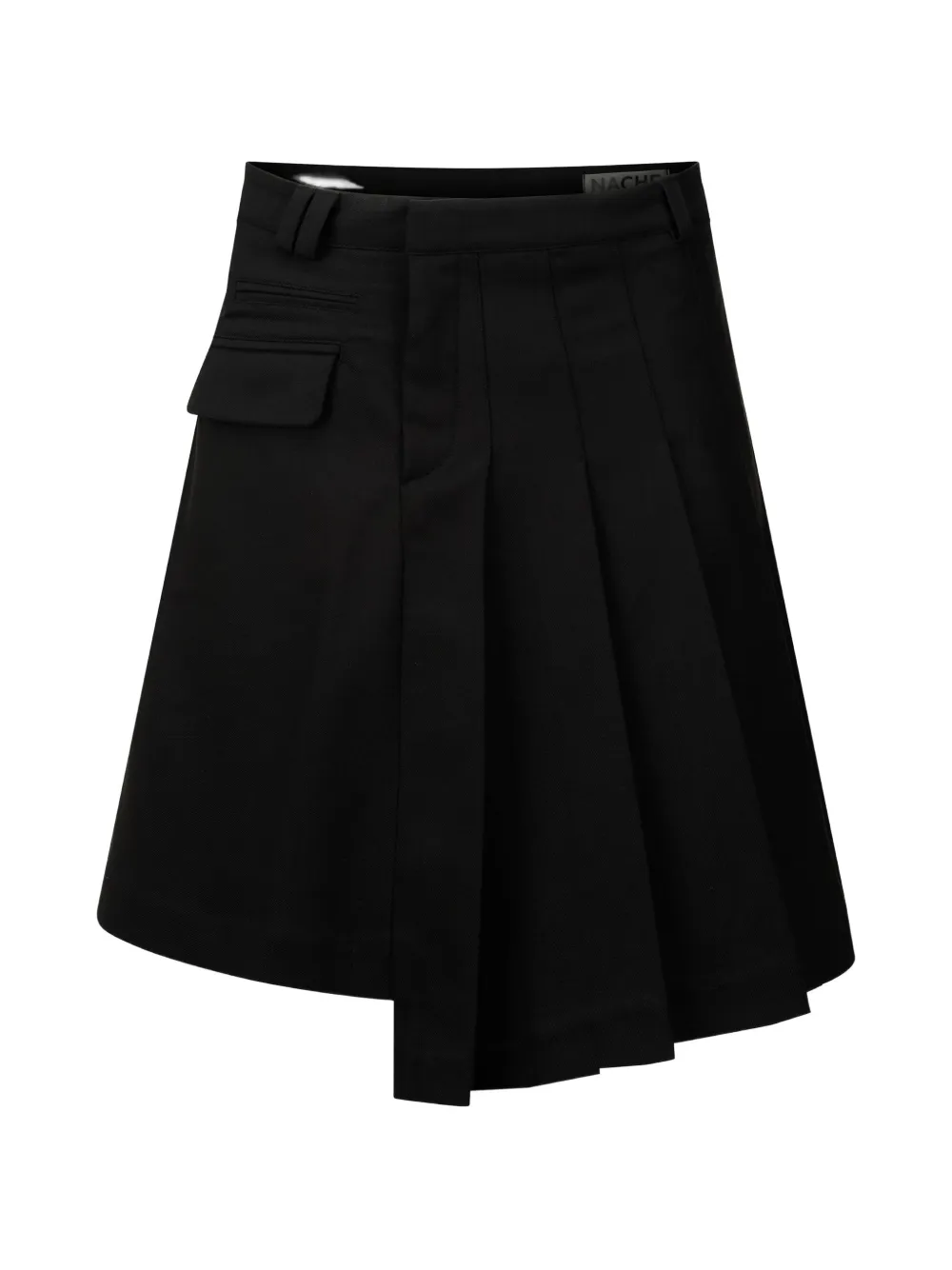 NACHE asymmetric-pleated mini skirt - Schwarz