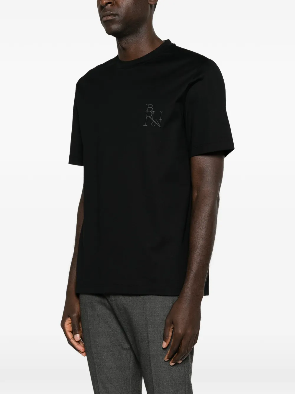Brioni T-shirt met geborduurd logo Zwart
