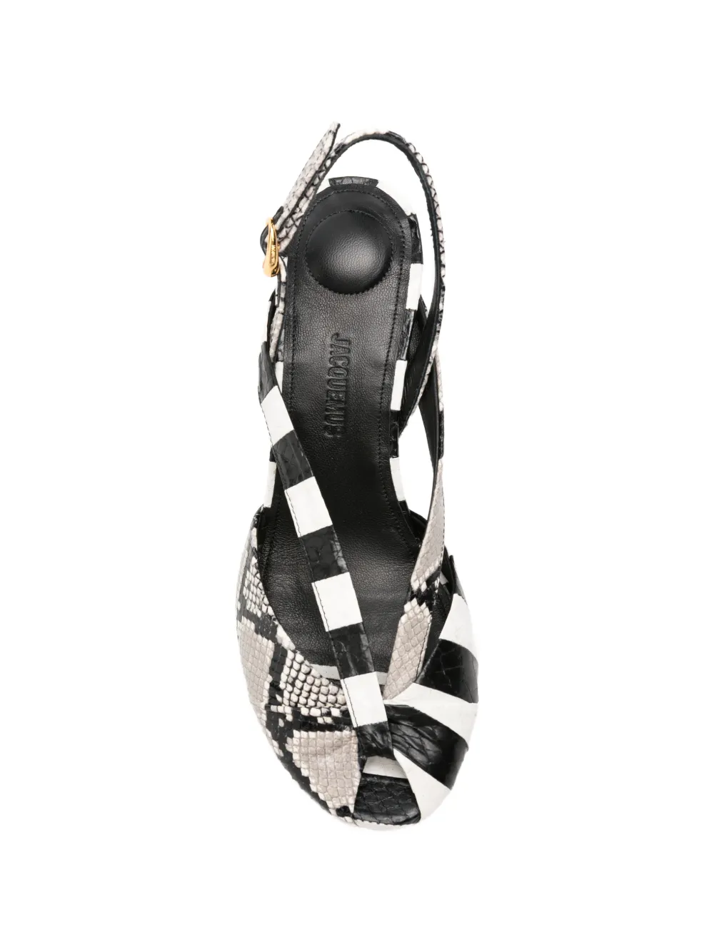 Jacquemus Gestreepte sandalen met slangen-effect Wit