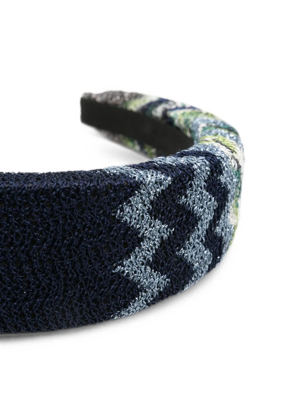 Missoni zigzag-knit padded headband Blauw