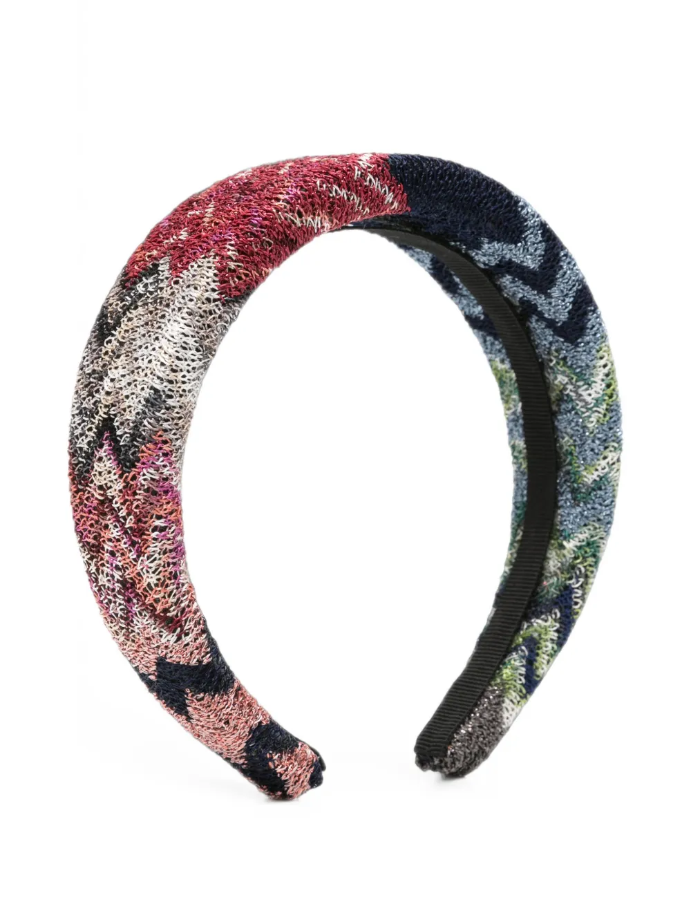 Missoni zigzag-knit padded headband Blauw