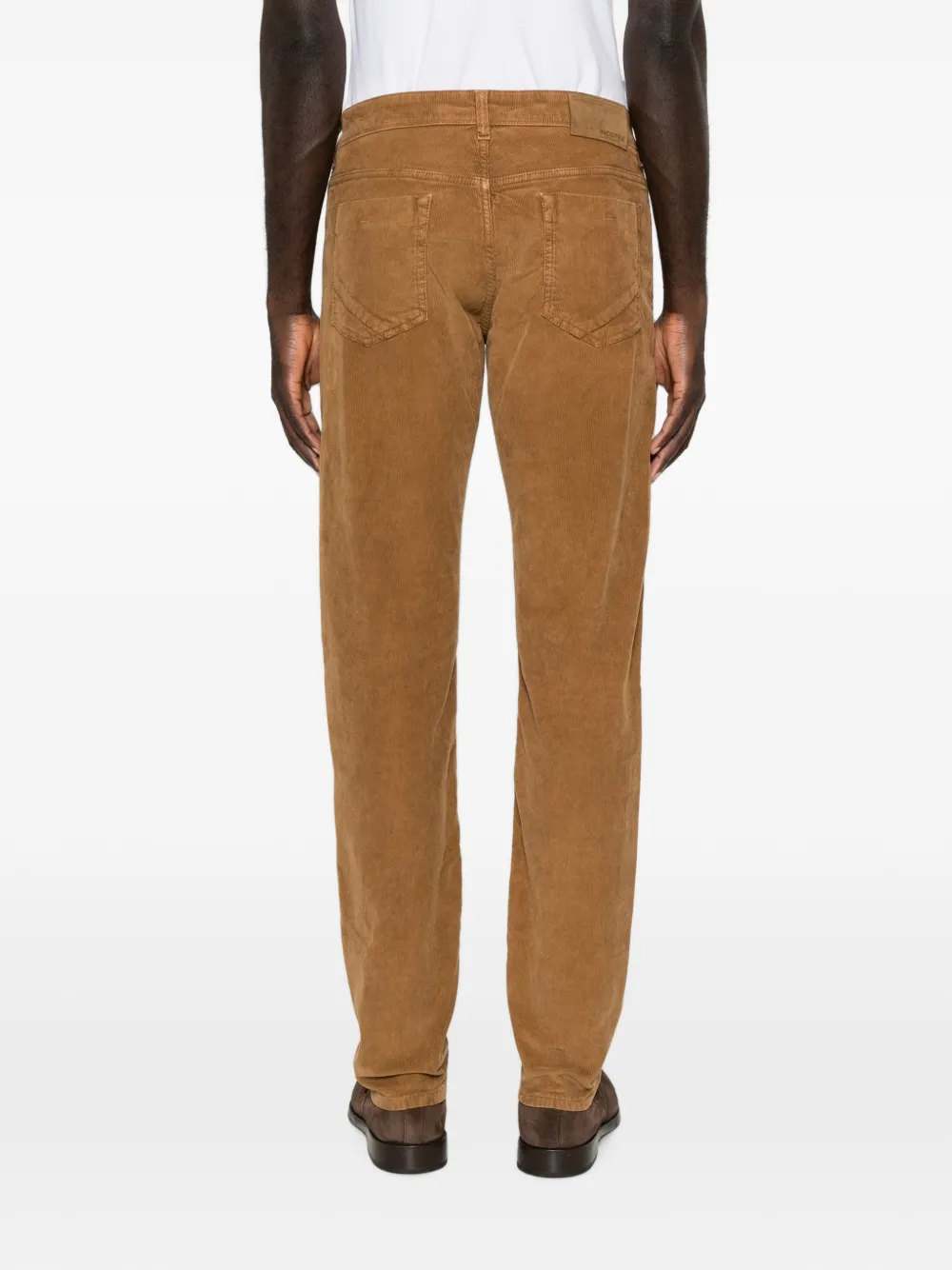 Incotex Ribfluwelen straight broek Bruin