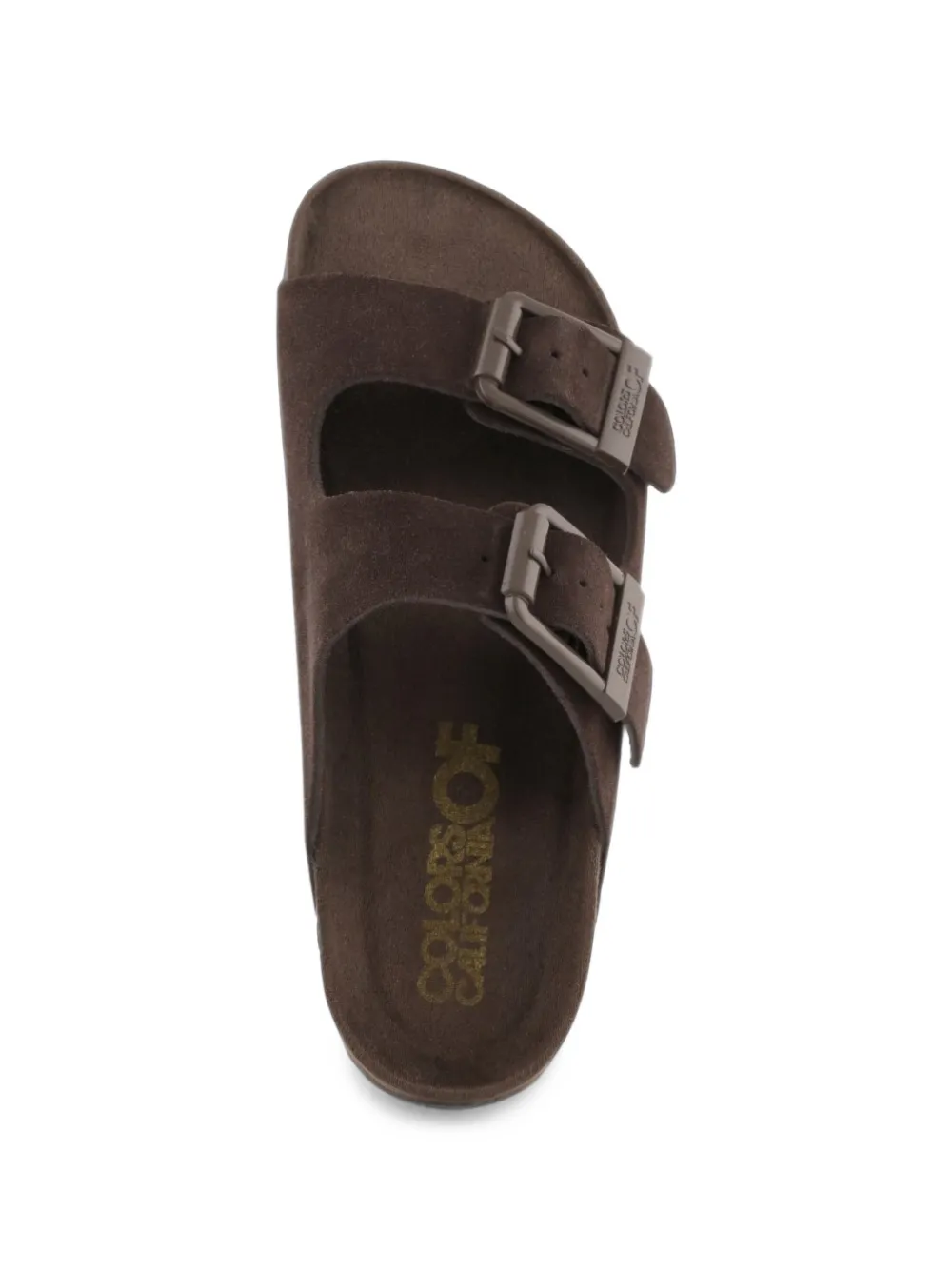 Colors Of California Slofi platte sandalen met gespsluiting Bruin