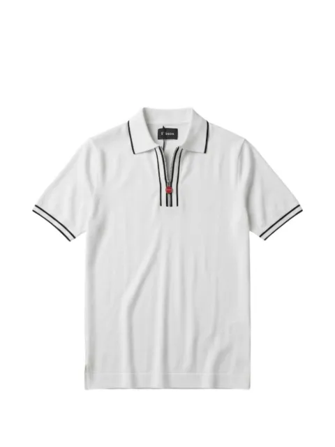 Kiton contrast-trim zip-up polo shirt