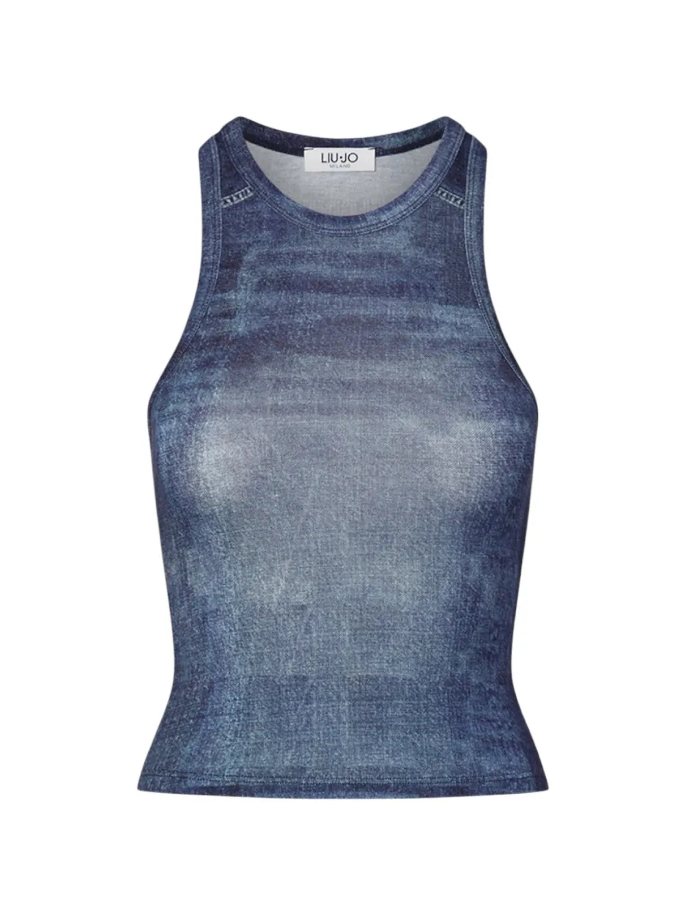 LIU JO denim-finish top - Blu