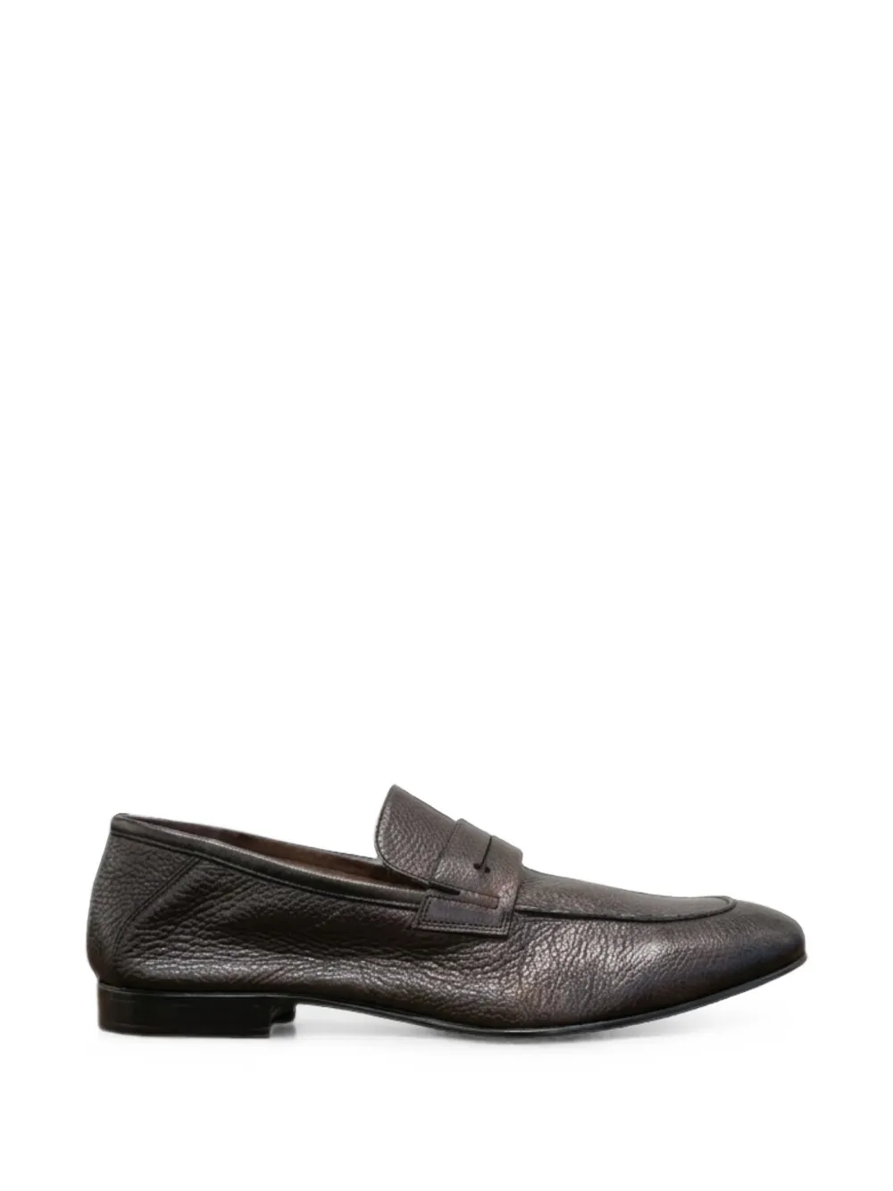 Fabi grained leather penny loafers - Marrone