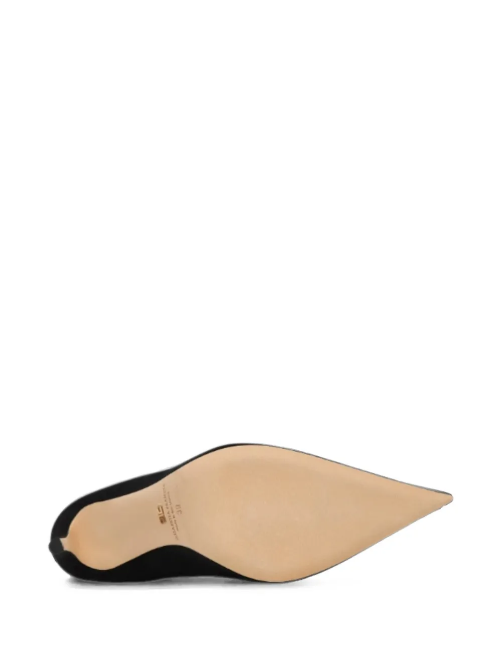 Elisabetta Franchi logo-plaque suede pumps Zwart