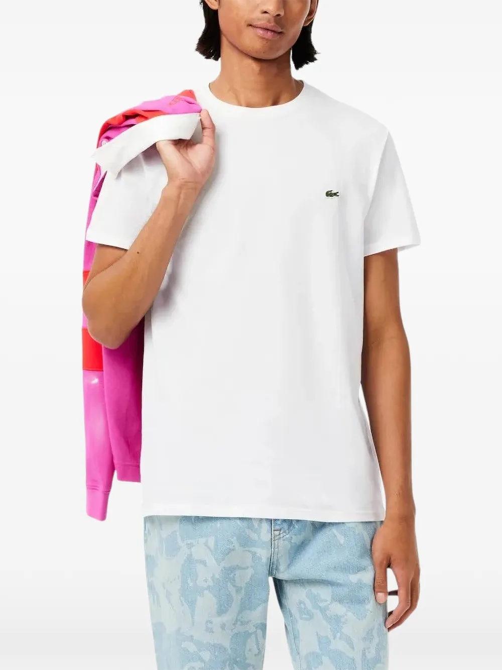 Lacoste T-shirt met logopatch Wit