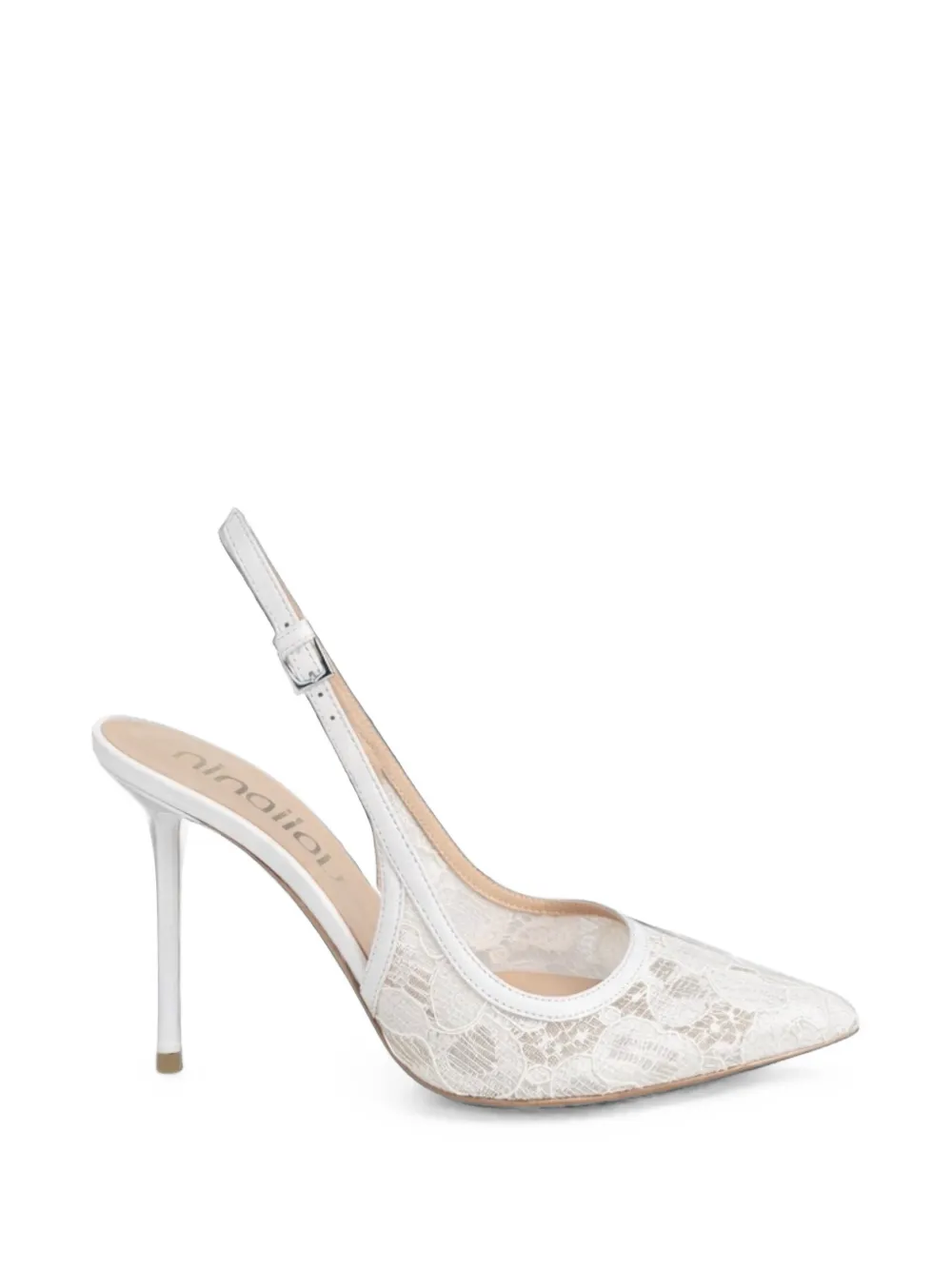 Ninalilou lace-panelled slingback pumps
