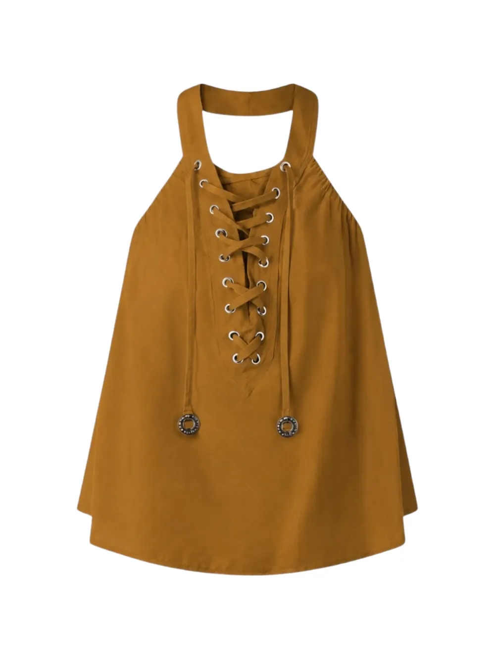 PINKO lace-up halterneck top - Marrone