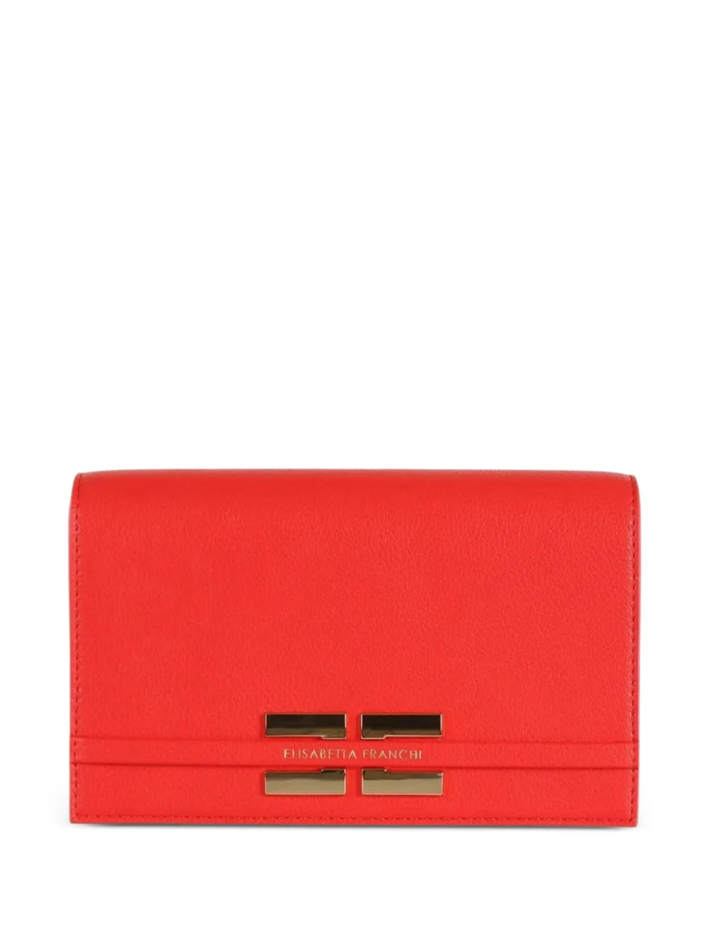 Elisabetta Franchi logo-plaque chain-strap cross body bag - Rosso