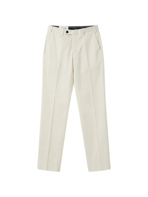 michael coal pressed-crease chino trousers