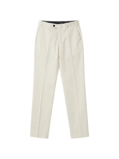 michael coal pressed-crease chino trousers