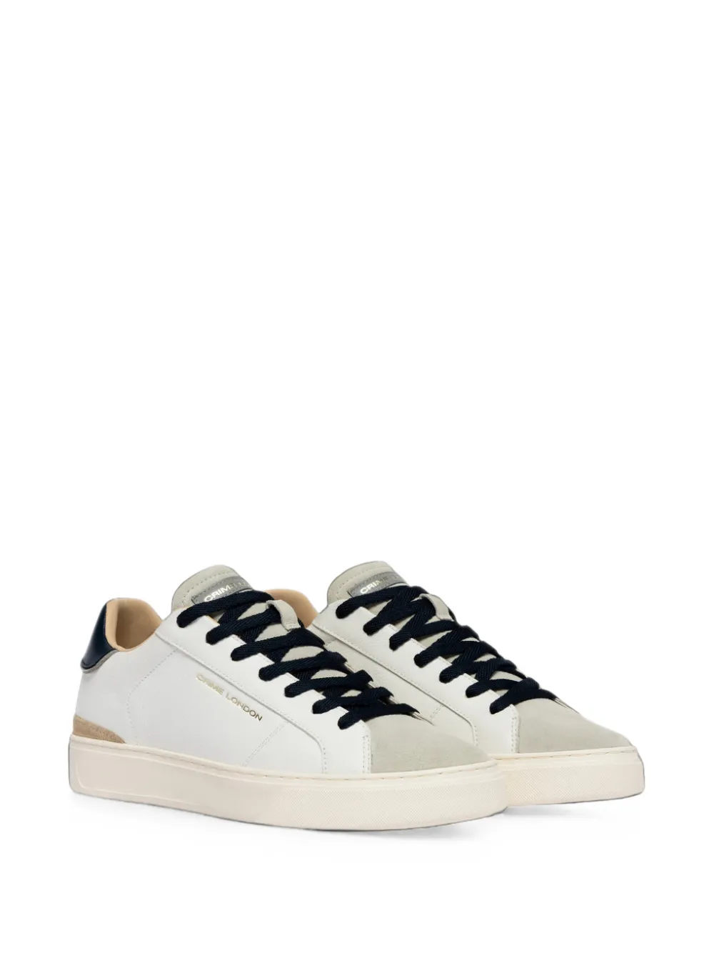 Crime London suede-trim panelled sneakers Wit