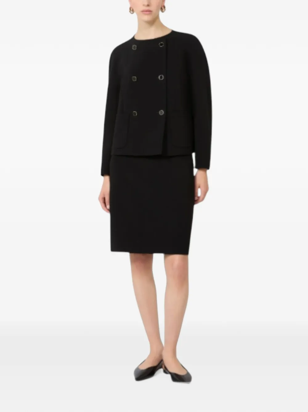 Max Mara high-waited straight-leg mini skirt Zwart