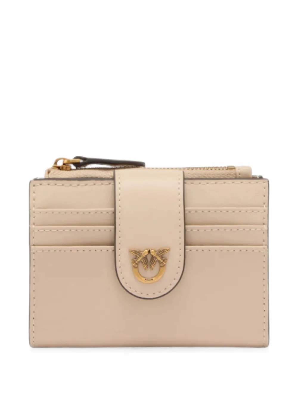PINKO small smooth leather wallet with logo - Toni neutri