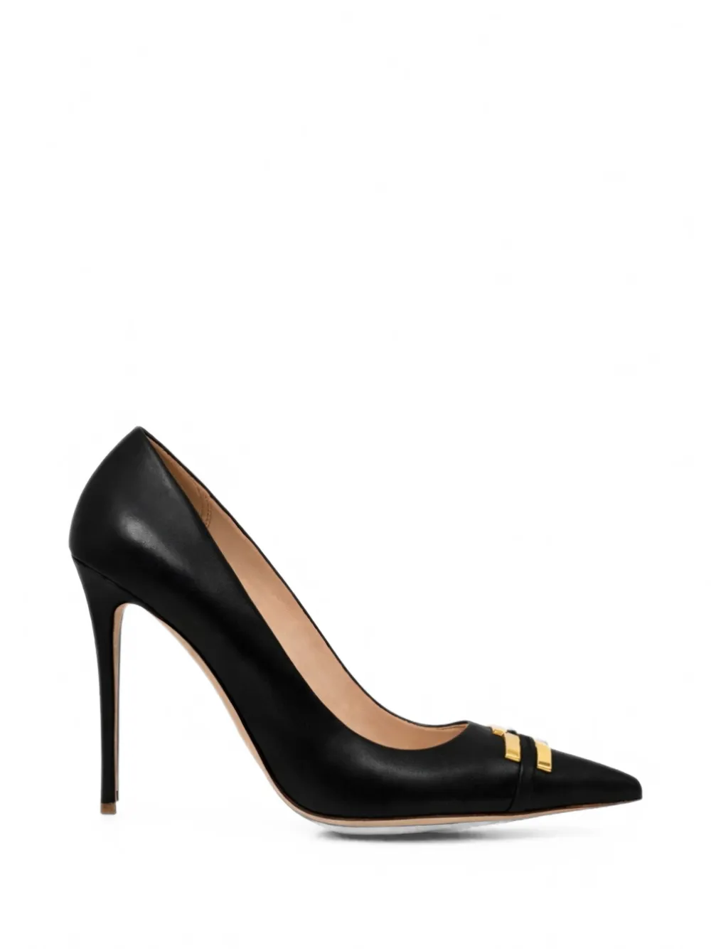 Elisabetta Franchi logo-plaque pointed-toe pumps Zwart