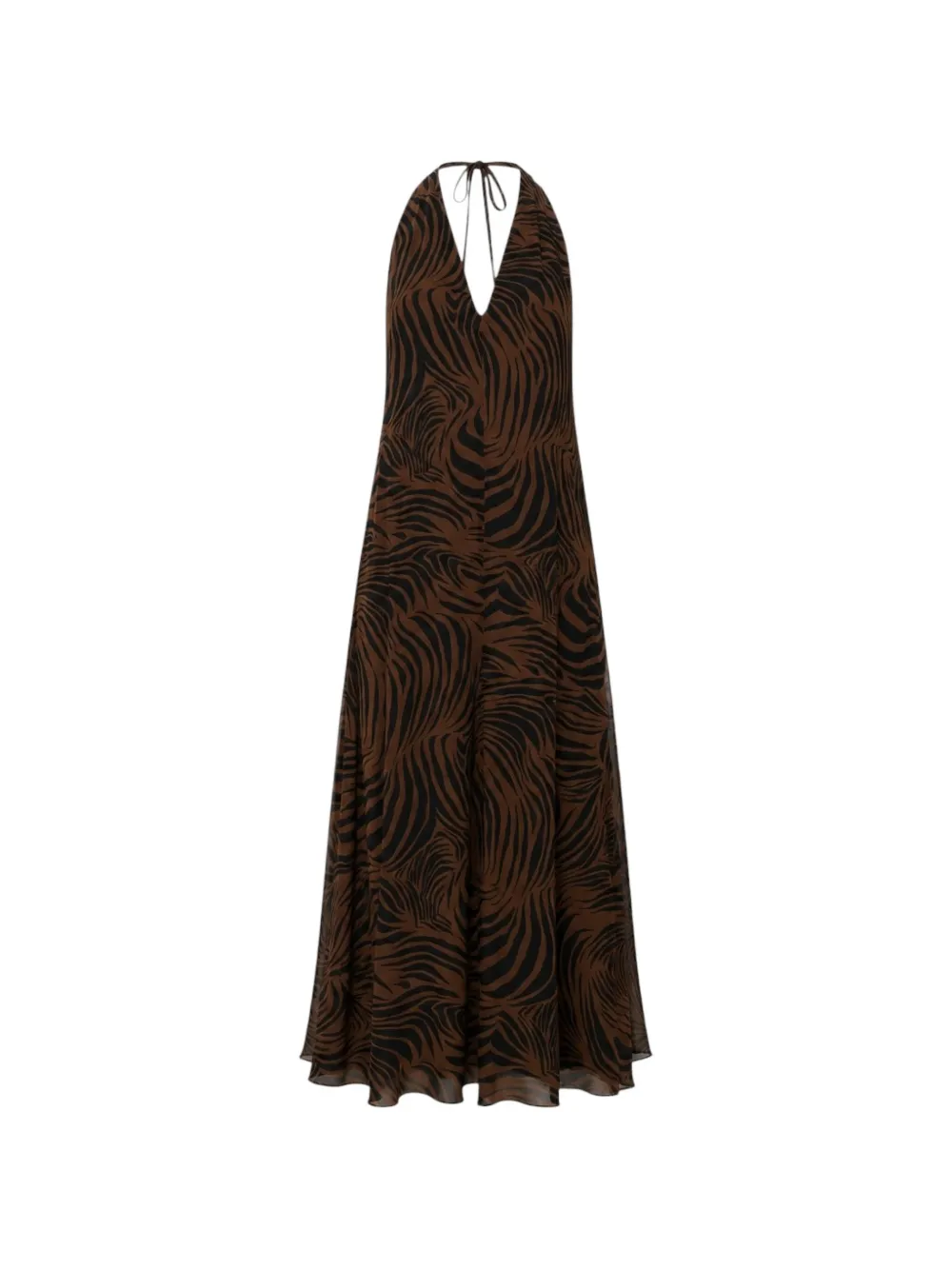 Max Mara zebra-print maxi dress - Marrone