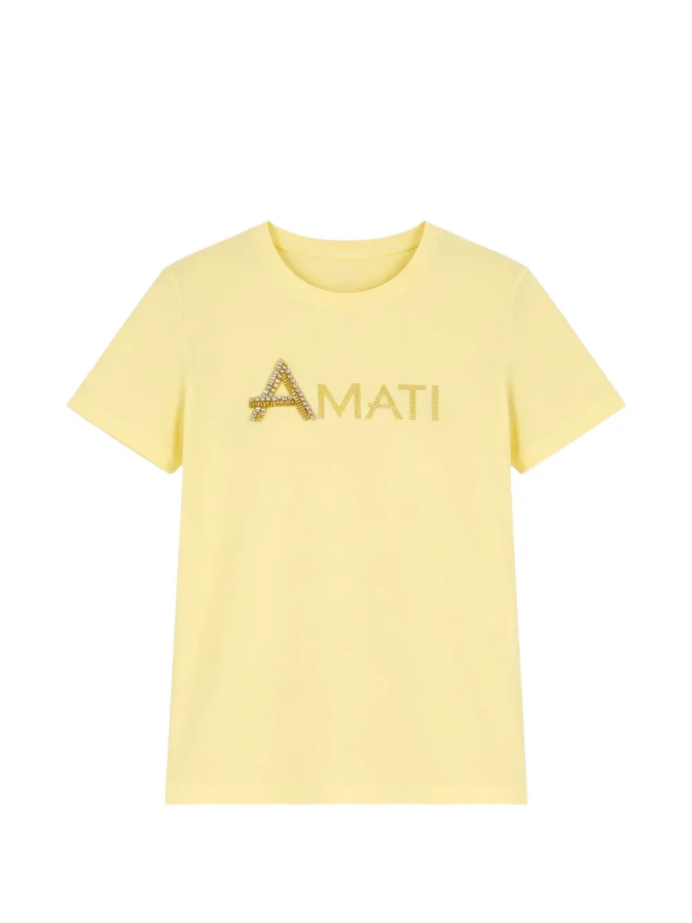 LIU JO crystal-embellished logo-print T-shirt - Giallo