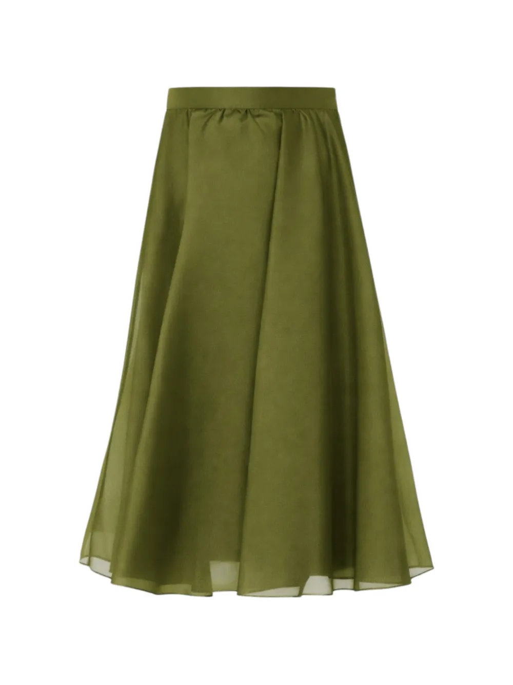 Max Mara gathered A-line midi skirt - Verde