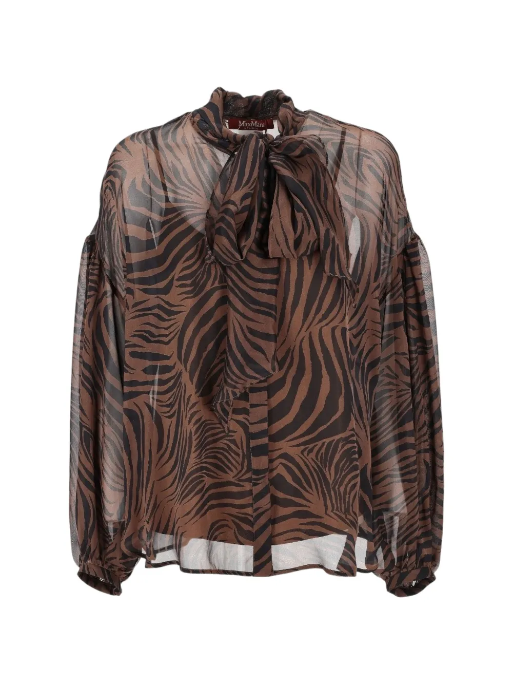 Max Mara zebra-print blouse - Marrone