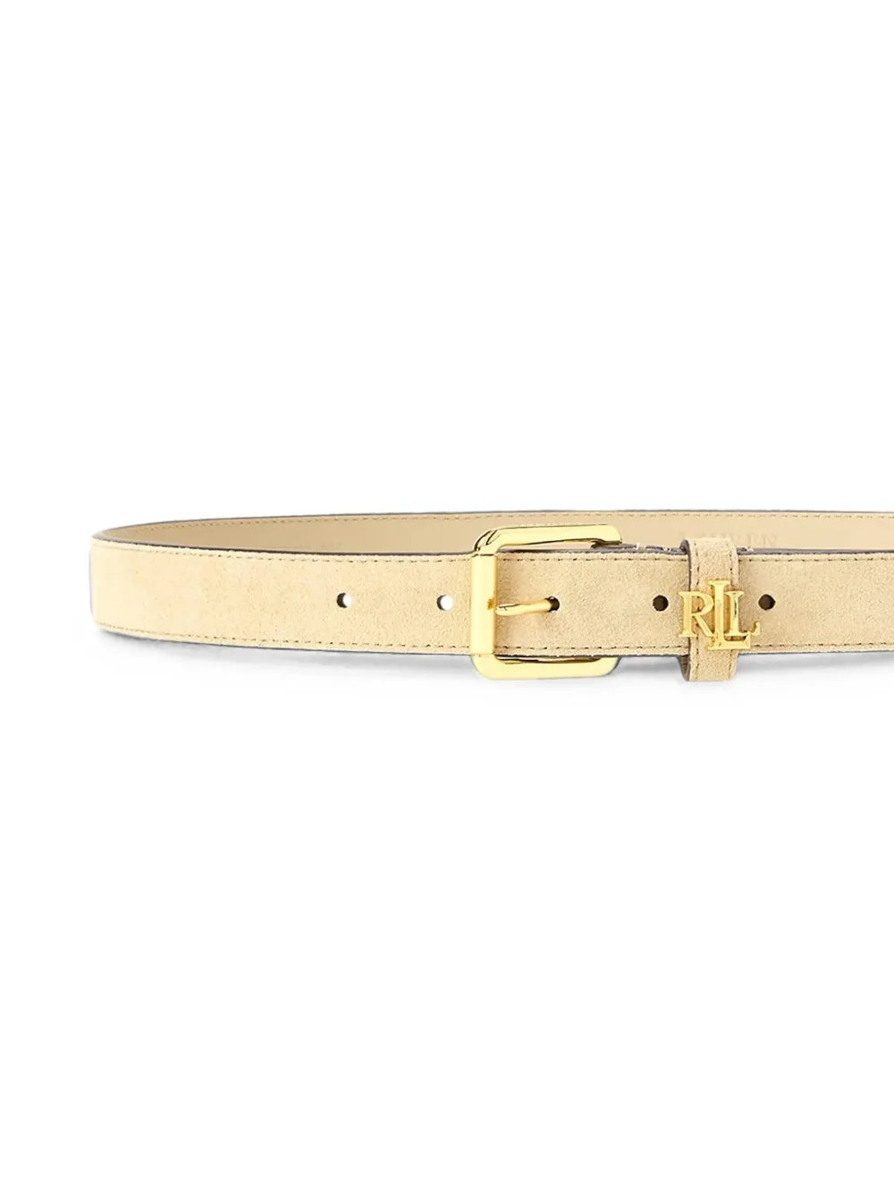 Lauren Ralph Lauren Leren riem met logoplakkaat Beige