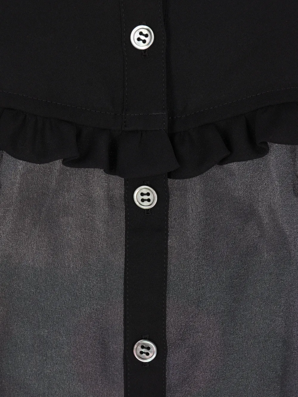 Undercover Shirt met print en ruches Zwart